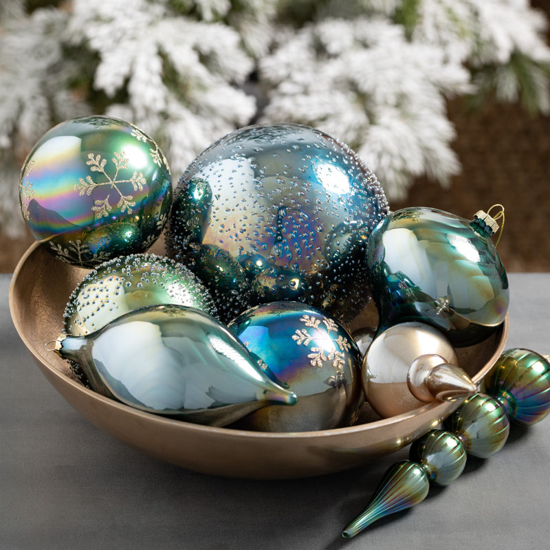 The Twillery Co® Aldusa 3 Piece Iridescent Finial Ornament Set And Reviews Wayfair 0798